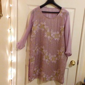 Liliac Organza and cotton net shirt